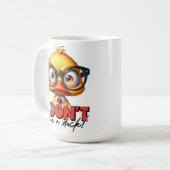 Grumpy Angry Duck met bril Grappig Gezegde Koffiemok (Voorkant links)