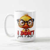 Grumpy Angry Duck met bril Grappig Gezegde Koffiemok (Links)
