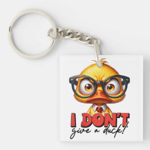 Grumpy Angry Duck met bril Grappig Gezegde Sleutelhanger