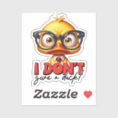 Grumpy Angry Duck met bril Grappig Gezegde Sticker (Vel)