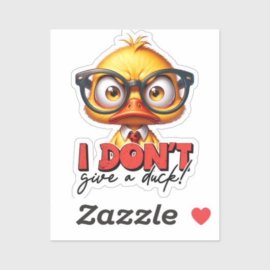 Grumpy Angry Duck met bril Grappig Gezegde Sticker (Vel)