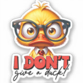 Grumpy Angry Duck met bril Grappig Gezegde Sticker (Voorkant)