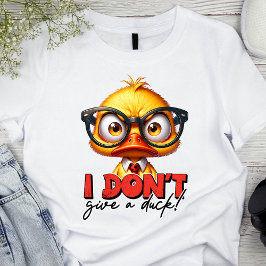 Grumpy Angry Duck met bril Grappig Gezegde T-shirt