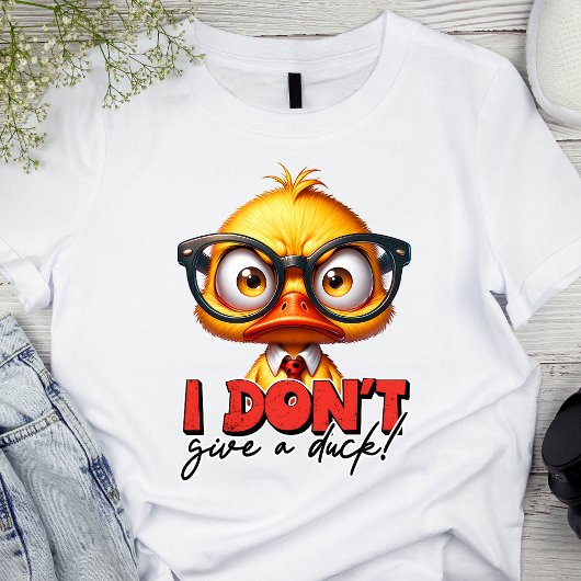 Grumpy Angry Duck met bril Grappig Gezegde T-shirt