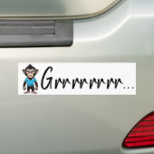 Grumpy Ape Decal, Grappige Boze 'Grrrr' Expressie Bumpersticker (Op auto)