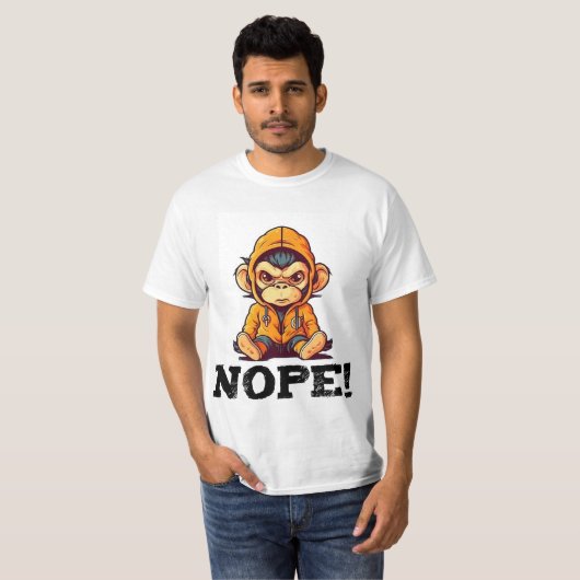 Grumpy Ape: Funny design for monkey lovers T-Shirt (Voorkant volledig)