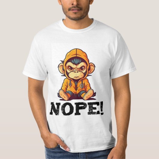 Grumpy Ape: Funny design for monkey lovers T-Shirt (Voorkant)