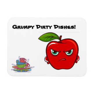 Grumpy Apple Dirty Dishes Sign Magnet Magneet