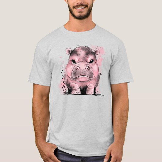 Grumpy Baby Hippo T-shirt (Voorkant)