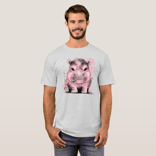 Grumpy Baby Hippo T-shirt (Voorkant volledig)