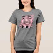 Grumpy Baby Hippo Tri-Blend Shirt (Voorkant)