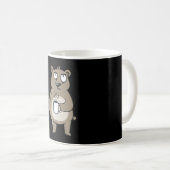 Grumpy bear holding a cup of coffee koffiemok (Voorkant rechts)