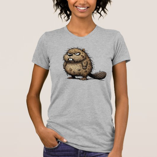 Grumpy Beaver Crusty maar Schattige! T-shirt (Voorkant)