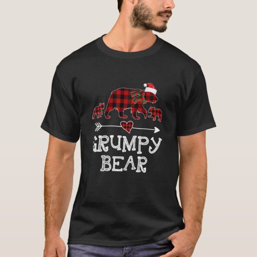 Grumpy Beer Kerstmis Pajama Red Pset Buffalo T-shirt (Voorkant)