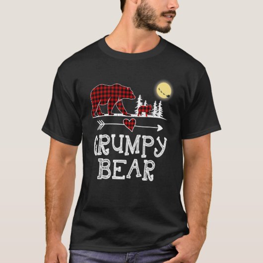 Grumpy Beer Kerstmis Pajama Red Pset Buffalo voor T-shirt (Voorkant)