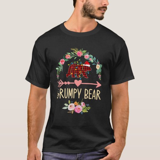Grumpy Beer met kerstkerstfeestdagen Pajama Red Ps T-shirt (Voorkant)