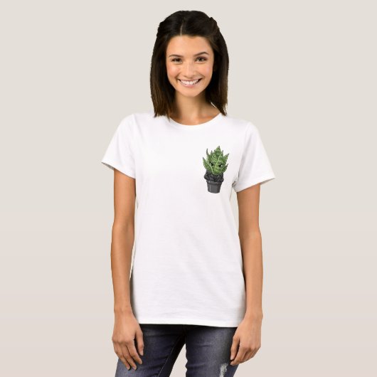 Grumpy Biker Snake Plant in Spiked Leather Jacket T-shirt (Voorkant volledig)