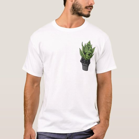 Grumpy Biker Snake Plant in Spiked Leather Jacket T-shirt (Voorkant)
