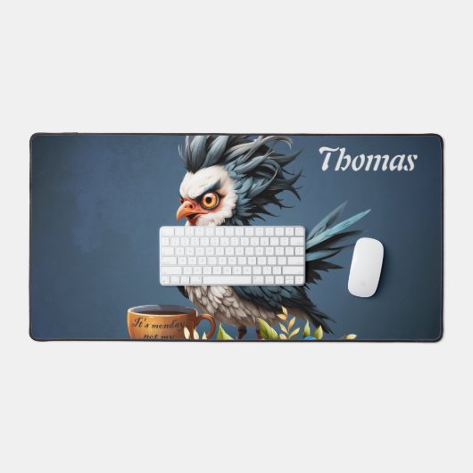 Grumpy Bird op maandag. Bureaumat (Keyboard & Muis)