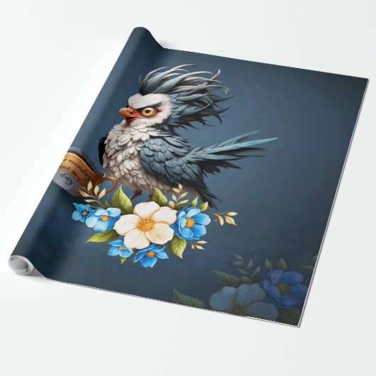 Grumpy Bird op maandag. Cadeaupapier (Uitgerold)