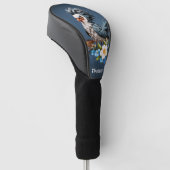 Grumpy Bird op maandag. Golfheadcover (Schuin)