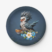Grumpy Bird op maandag. Papieren Bordje (Voorkant)