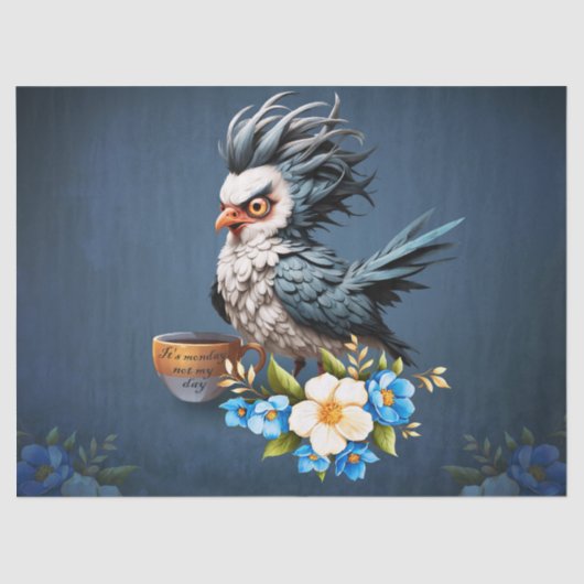 Grumpy Bird op maandag. Tissuepapier (Voorkant)