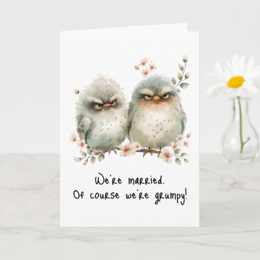 Grumpy Birds Funny Sarcastic Jubileum Kaart (Kleine Plant)