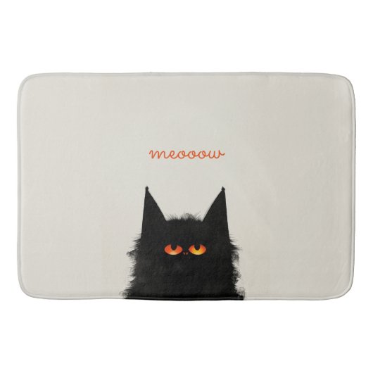 Grumpy Black Cat Badmat (Voorkant)