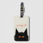 Grumpy Black Cat Bagagelabel (Voorkant (verticaal))