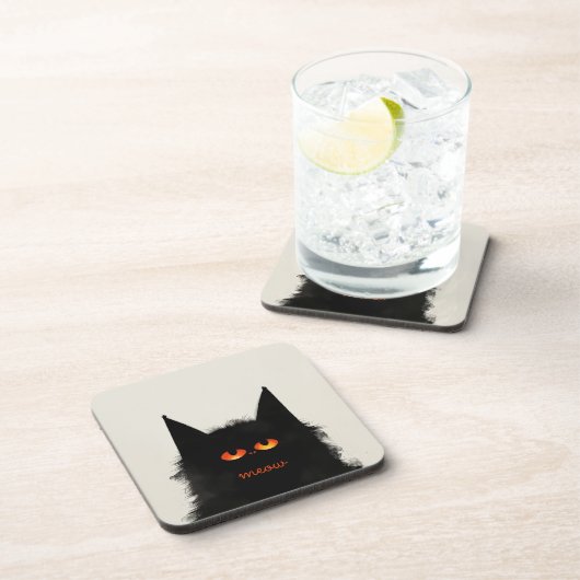 Grumpy Black Cat Bier Onderzetter (Rechterzijde)