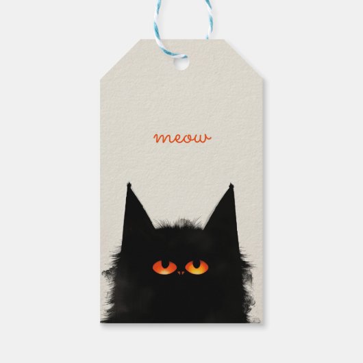 Grumpy Black Cat Cadeaulabel (Achterkant)