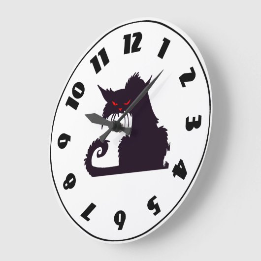 Grumpy Black Cat Clock Grote Klok (Hoek)