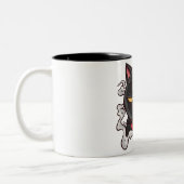 Grumpy Black Cat - Coffee Lover Tweekleurige Koffiemok (Links)