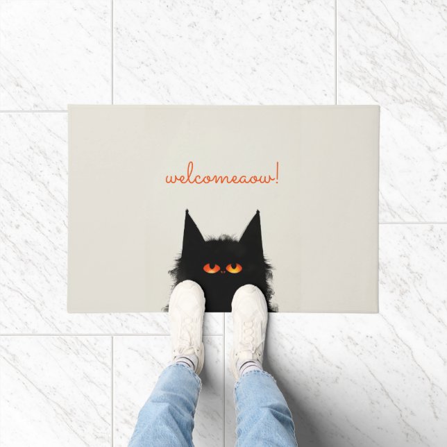 Grumpy Black Cat Deurmat (Binnen)