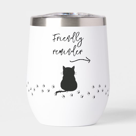 Grumpy Black Cat Drink Water Reminder (Voorkant)