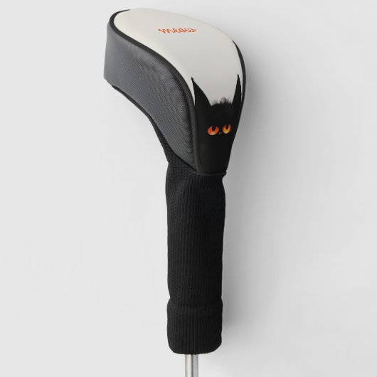 Grumpy Black Cat Golfheadcover (Schuin)
