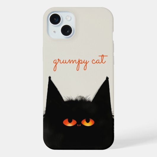 Grumpy Black Cat iPhone Hoesje (Achterkant)