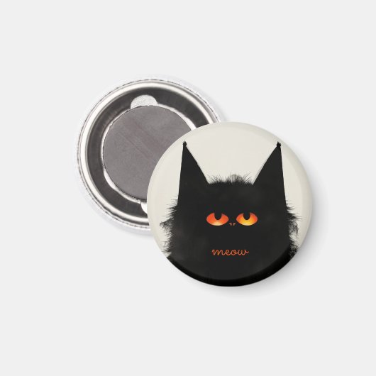 Grumpy Black Cat Magneet (Voorkant / Achterkant)