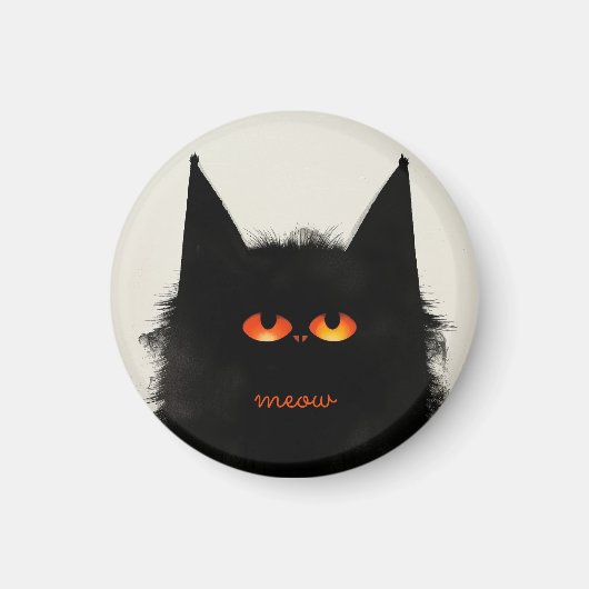 Grumpy Black Cat Magneet (Voorkant)