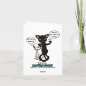 Grumpy Black Cat met Santa Hat Feestdagen Kaart (Achterkant)