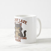 Grumpy Black Cat Mug – Energy-Saving Mode Quote Koffiemok (Voorkant rechts)