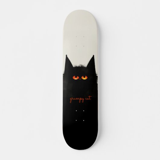 Grumpy Black Cat Persoonlijk Skateboard (Voorkant)