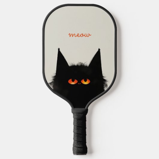 Grumpy Black Cat Pickleball Paddle (Voorkant)