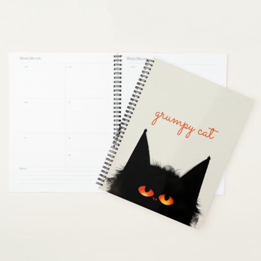 Grumpy Black Cat Planner (Display)