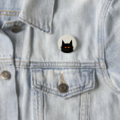 Grumpy Black Cat Ronde Button 3,2 Cm (In situ)
