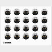 Grumpy black cat ronde sticker (Vel)