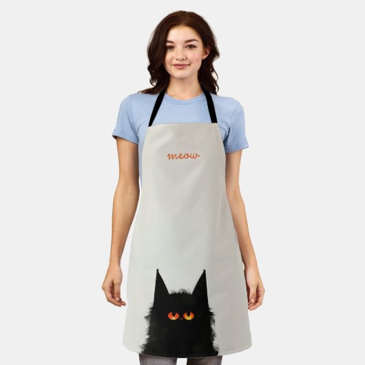 Grumpy Black Cat Schort (Gedragen)