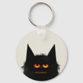 Grumpy Black Cat Sleutelhanger (Achterkant)
