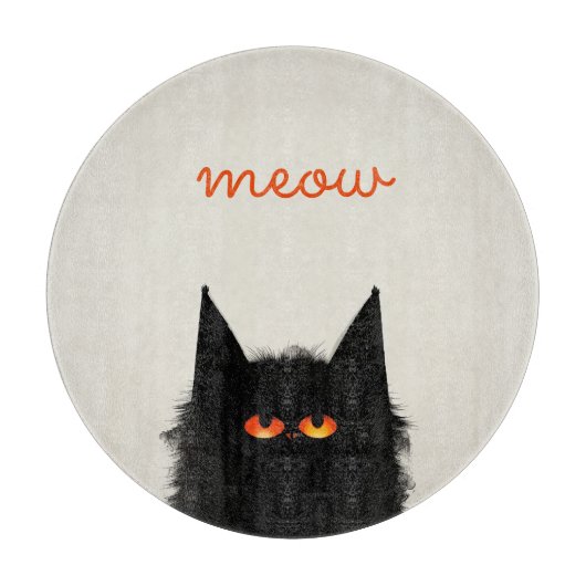 Grumpy Black Cat Snijplank (Voorkant)